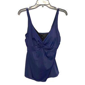 Cazimi Navy Blue Swim Suit Tankini Top‎ Women’s Size Medium NWOT